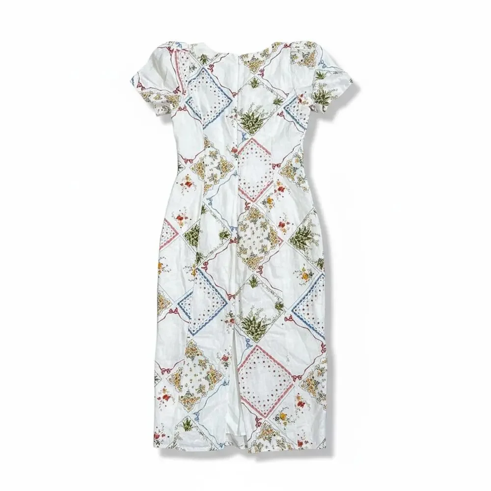 Reformation Pierce Linen Dress Sz 8 Midi 100% Linen $228 - Picture 3 of 5